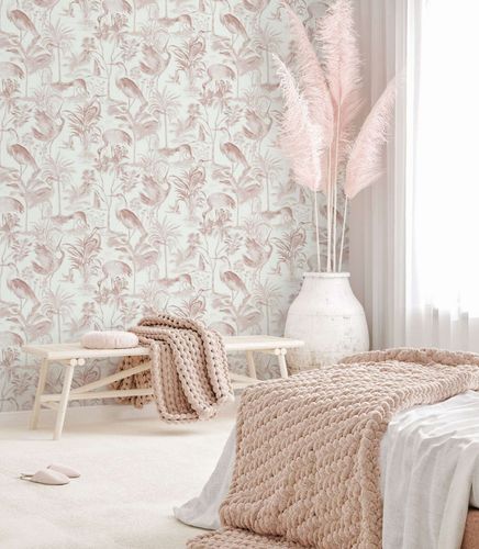 Vliestapete-Voegel-Palmen-Weiss-Rosa-Marburg-47401-63215024