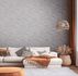 Non-woven Wallpaper grey silver metallic waves 39105-3 3