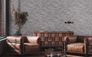 Non-woven Wallpaper grey silver metallic waves 39105-3 1