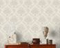 Non-woven Wallpaper white silver metallic ornaments 39112-2 5