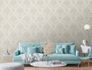 Non-woven Wallpaper white silver metallic ornaments 39112-2 1