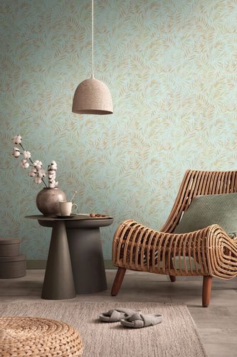 Vliestapete-Blaetter-Farne-Metallic-Tuerkis-Gold-39120-4-63215254_3