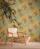 Non-woven Wallpaper Yellow Silver Metallic Flowers 39128-3 5