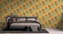 Non-woven Wallpaper Yellow Silver Metallic Flowers 39128-3 1