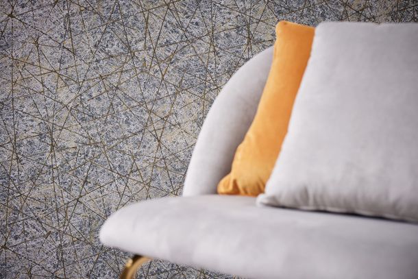 Non-woven Wallpaper black gold Texture metallic 39177-4