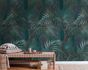 Teal Blue Jungle Palm Ferns Wall Mural 39180-3 1