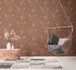 Non-woven Wallpaper brown red palm leaves 39218-1 1