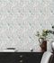 Non-woven wallpaper 38847-2 white pink metallic flowers 8