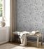 Non-woven wallpaper 39025-1 grey silver metallic floral 5