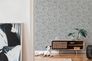 Non-woven wallpaper 39025-1 grey silver metallic floral 1