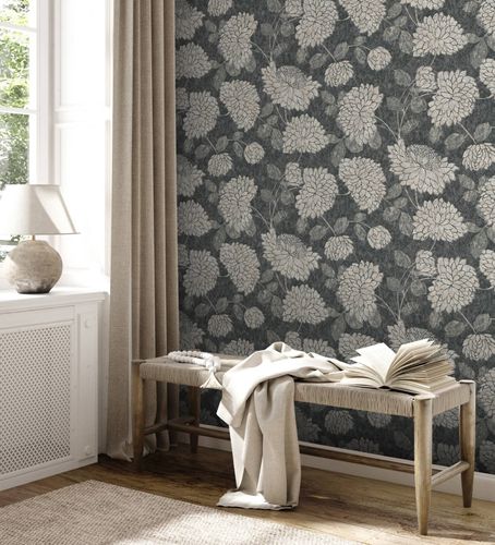 Vliestapete-Floral-Floral-Schwarz-Creme-Metallic-39025-3-63215478_3