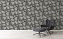 Non-woven wallpaper 39025-3 black cream metallic floral 8