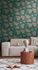 Non-woven wallpaper 39025-4 petrol bronze metallic floral 5