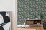 Non-woven wallpaper 39025-4 petrol bronze metallic floral 7