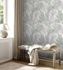 Non-woven wallpaper 39038-2 white silver metallic ferns 5