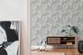 Non-woven wallpaper 39038-2 white silver metallic ferns 9