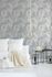 Non-woven wallpaper 39038-2 white silver metallic ferns 10