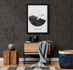 Non-woven wallpaper 39038-6 black orange gloss ferns 1