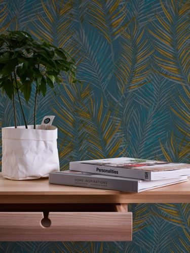 Vliestapete-Blaetter-Tropisch-Petrol-Gelb-Glanz-39038-7-63215514_6
