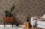 Non-woven wallpaper brown gold metallic leaves 39090-4 7
