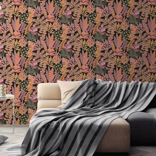 Vliestapete-Schwarz-Gold-Metallic-Pflanzen-Tropisch-39095-3-63215622_3