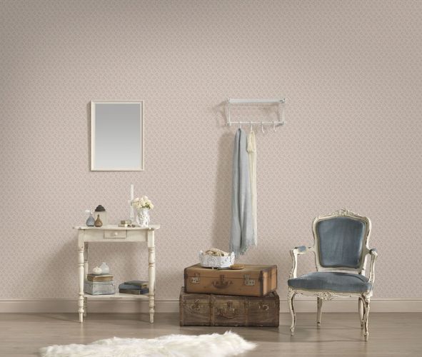 Vliestapete Landhaustil Floral Creme Blau Grün 39074-2 Zimmer