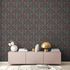 Non-woven wallpaper flowers birds black pink green 39075-1 4