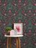 Non-woven wallpaper flowers birds black pink green 39075-1 3