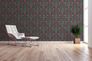Non-woven wallpaper flowers birds black pink green 39075-1 1