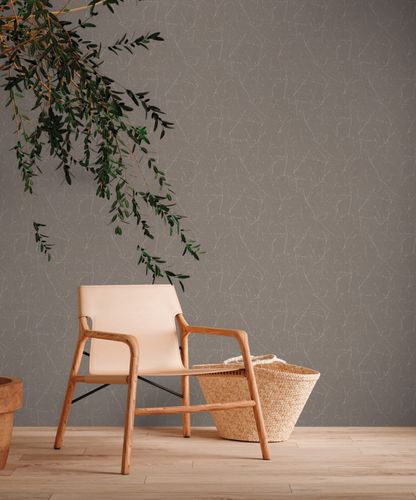 Vliestapete Floral Struktur Braun Weiß Metallic 38504-2 Raum