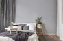 Vliestapete Uni Textil Optik Hellgrau Weiß 3851-16 Schlafzimmer 1