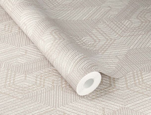 Non-woven wallpaper Rasch 751932 ethnic pattern grey white