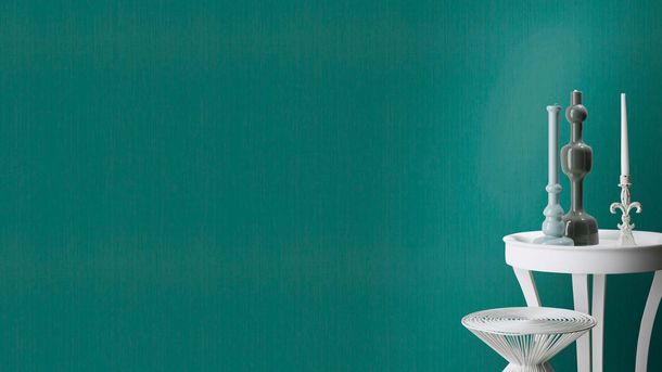 Non-woven wallpaper Rasch 746174 plain texture petrol