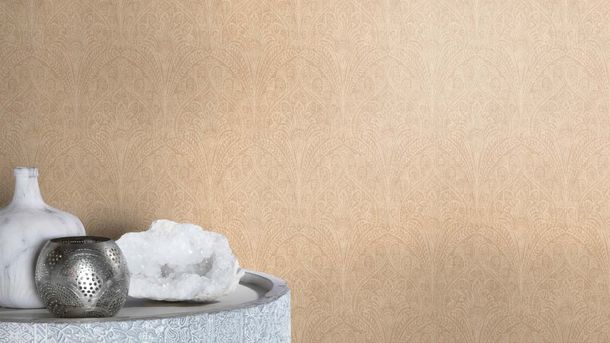 Non-woven wallpaper Rasch 746327 Pasiley Beige Metallic