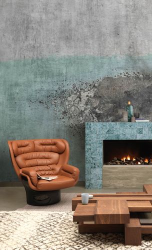 Rasch photo wallpaper 429732 concrete grey petrol