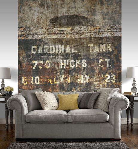 Rasch photo wallpaper 429794 metal tank brown grey