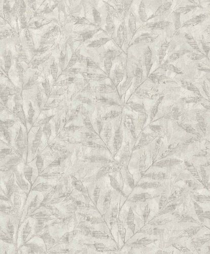 Rasch non-woven wallpaper 315011 leaves grey silver