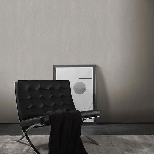 Non-woven wallpaper waves brown silver metallic 10317-11