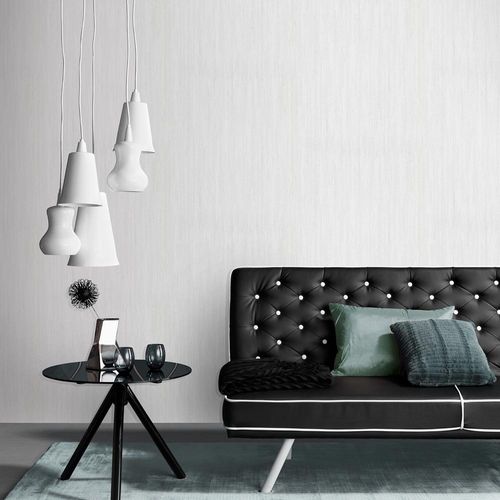 Non-woven wallpaper plaster texture white metallic 10322-01
