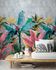 Fototapete-Blaetter-Tropen-Putz-Optik-Grau-Blau-Rosa-81601-63216466_1 1