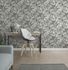 Non-woven wallpaper leaf pattern beige black white 82338 4