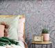 Non-Woven Wallpaper Leaf Pattern Pink Silver Metallic 82339 1