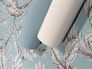 Non-woven wallpaper leaf pattern blue black white 82340 5