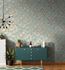 Non-woven wallpaper leaf pattern green gold metallic 82341 1