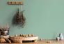 Non-woven wallpaper plain linen texture green 82355 4