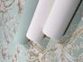 Non-woven wallpaper plain linen texture green 82355 5