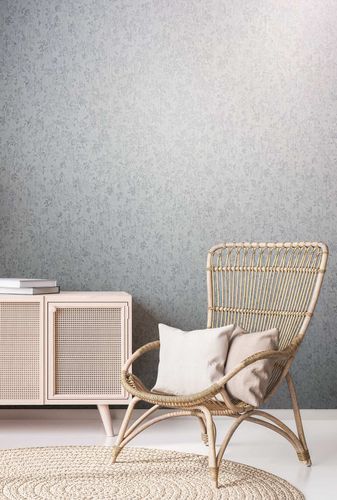 Non-woven wallpaper flowers vintage floral white grey 82356