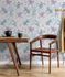 Non-woven wallpaper floral linen look blue purple 47450 1