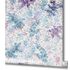 Non-woven wallpaper floral linen look blue purple 47450 3