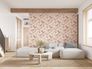 Non-woven wallpaper flowers drawing orange beige 47471 4